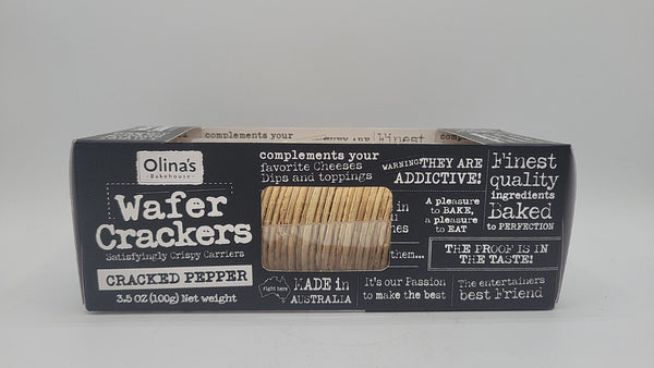Olina's Cracked Pepper Wafer Crackers